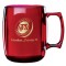 Transparent Ruby Red 14 oz. Courier Plastic Coffee Mugs