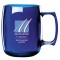 Transparent Sapphire Blue 14 oz. Courier Plastic Coffee Mugs