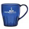 Transparent Sapphire Blue 14 oz. Fluted Coffee Mugs