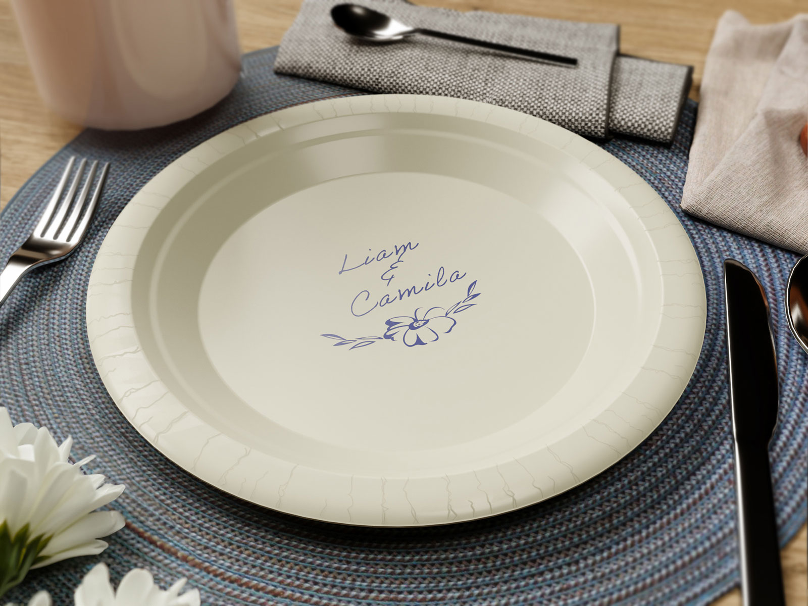 Personalized Paper Plates for Wedding
